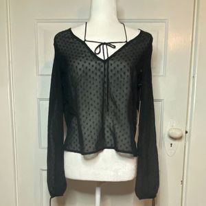 Romeo + Juliet Couture Sheer Top with Neck Detail